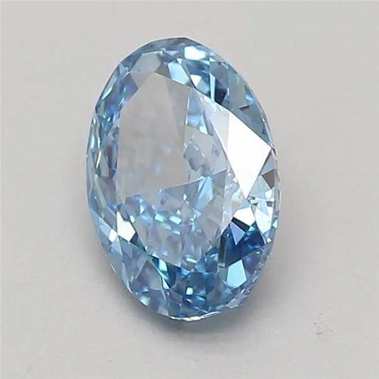 3.02ct Oval Lab Grown Diamond (Colour Fancy Vivid Blue, Clarity VS1, IGI Certified)