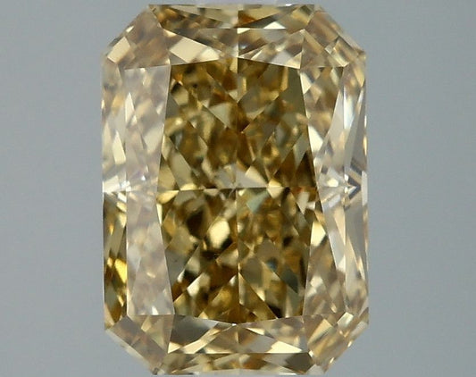 Lab-Grown Radiant Diamond - 2.99 Carats, Fancy Intense Gray Yellow Color, VS1 Clarity - Certified by IGI - Report Number: LG647478039