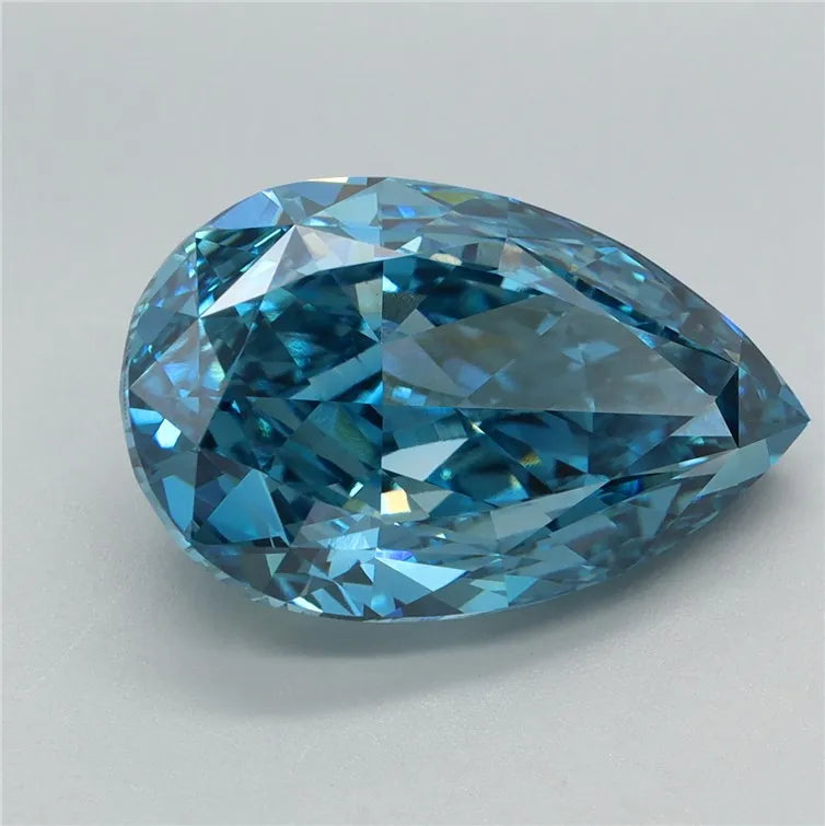 Diamant de laboratoire taille poire de 5,24 ct (couleur bleu vif fantaisie, pureté VVS2, certifié IGI)