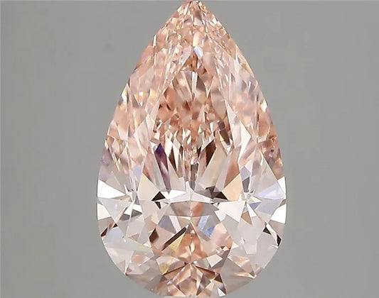Diamant de laboratoire taille poire de 2,52 ct (couleur rose intense fantaisie, pureté VVS2, certifié IGI)