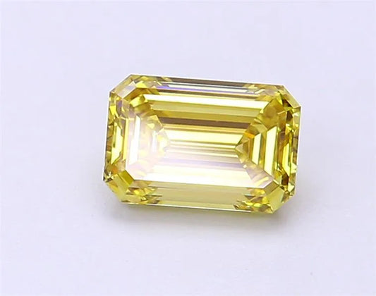 1.01ct Emerald Lab Grown Diamond (Colour Fancy Intense Yellow, Clarity VS1, IGI Certified)