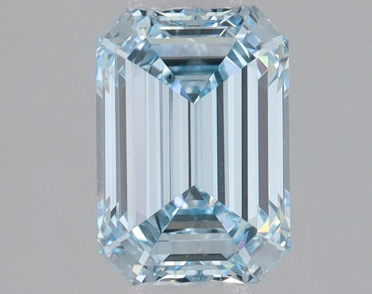 Lab-Grown Emerald Diamond - 1.59 Carats, Fancy Blue Color, VVS2 Clarity - Certified by IGI - Report Number: LG680534572