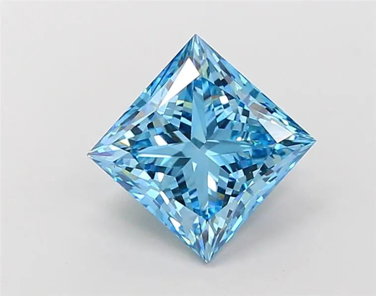 Diamant Princesse de 3,01 ct (couleur bleu vif fantaisie, pureté VS1, certifié IGI)