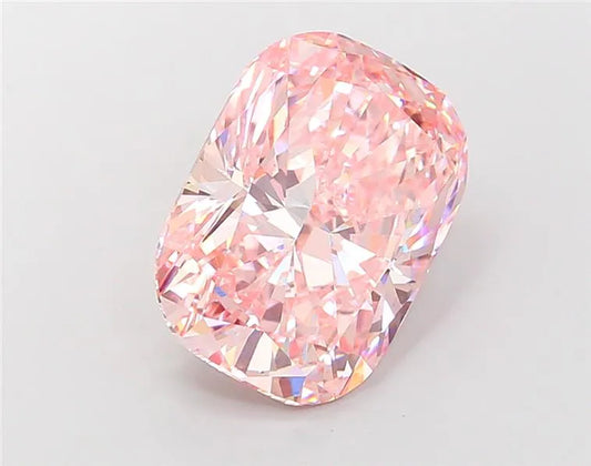 Diamant de laboratoire taille coussin brillant de 6,55 ct (couleur rose intense fantaisie, pureté VS1, certifié IGI)