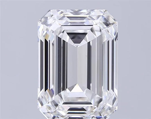 Diamant émeraude de 6,07 ct (couleur F, pureté VVS2, certifié IGI)