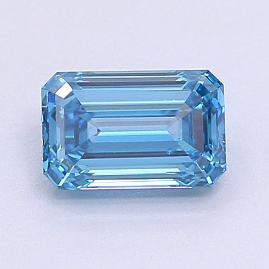 Lab-Grown Emerald Diamond - 0.71 Carats, Fancy Vivid Blue Color, VS1 Clarity - Certified by IGI - Report Number: LG644499251