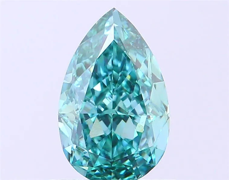 0.73ct Pear Lab Grown Diamond (Colour Fancy Vivid Green, Clarity VS2, IGI Certified)