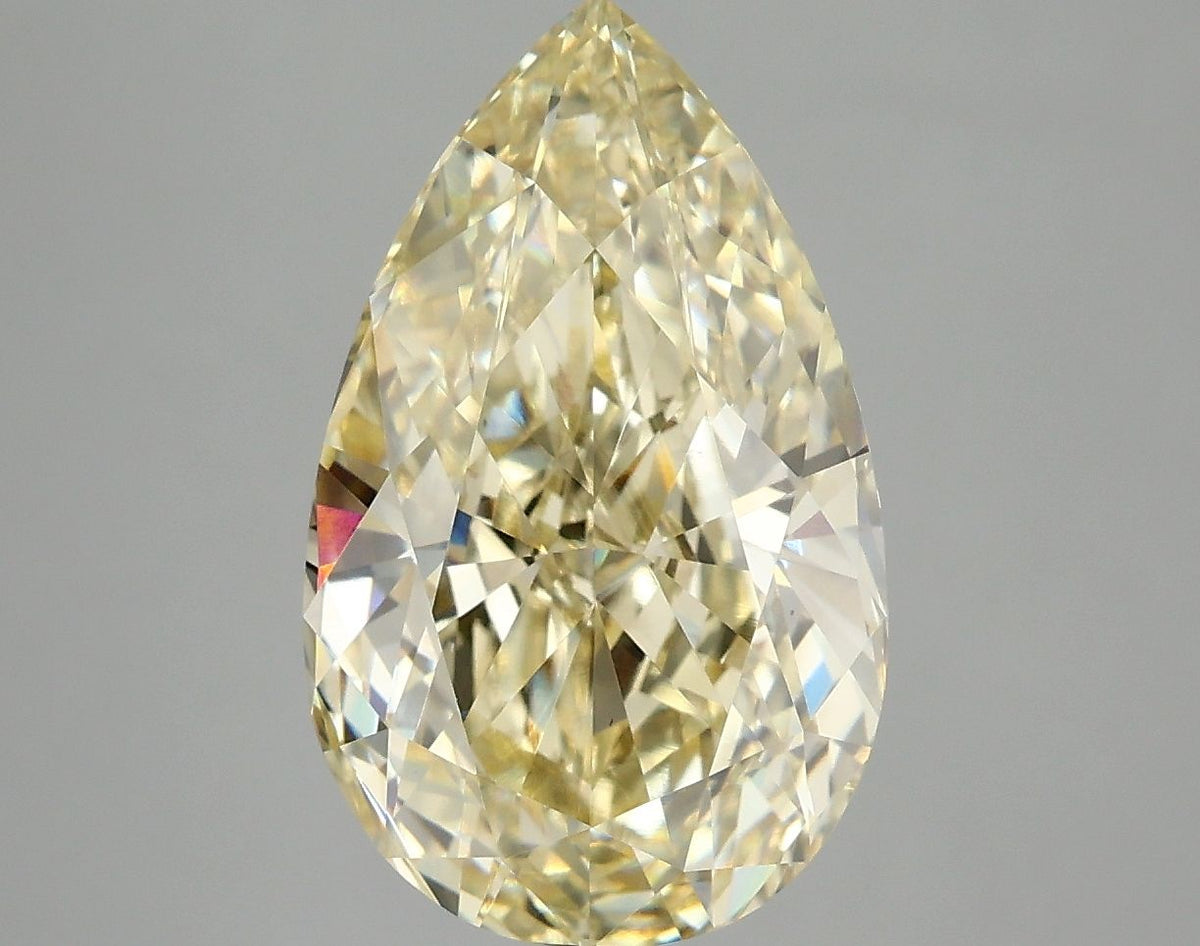 Lab-Grown Pear Diamond - 5.01 Carats, Fancy Intense Yellow Color, VS1 Clarity - Certified by IGI - Report Number: LG669402921