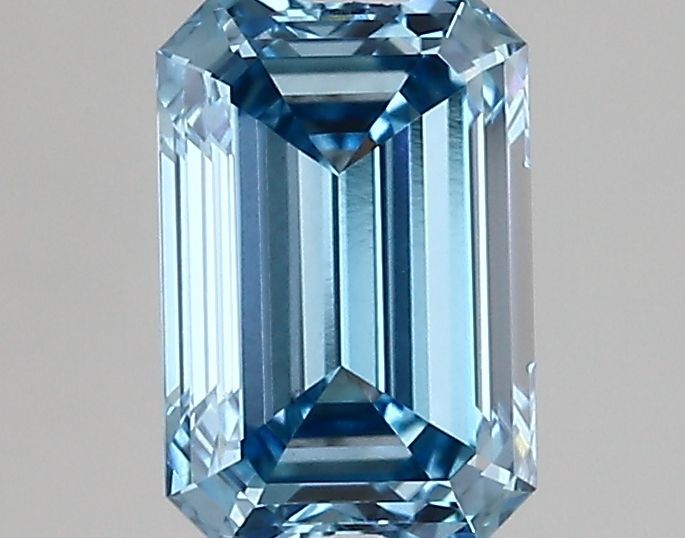 Lab-Grown Emerald Diamond - 1.08 Carats, Fancy Vivid Blue Color, VVS2 Clarity - Certified by IGI - Report Number: LG607315984