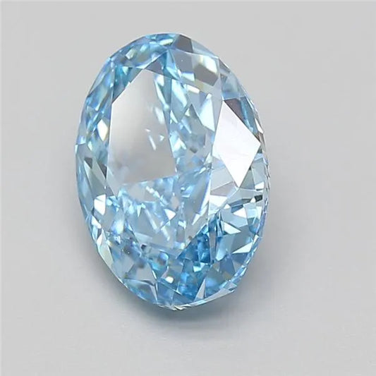 3.02ct Oval Lab Grown Diamond (Colour Fancy Vivid Blue, Clarity VS1, IGI Certified)
