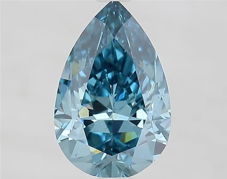 1.91ct Pear Lab Grown Diamond (Colour Fancy Vivid Blue, Clarity VS2, IGI Certified)
