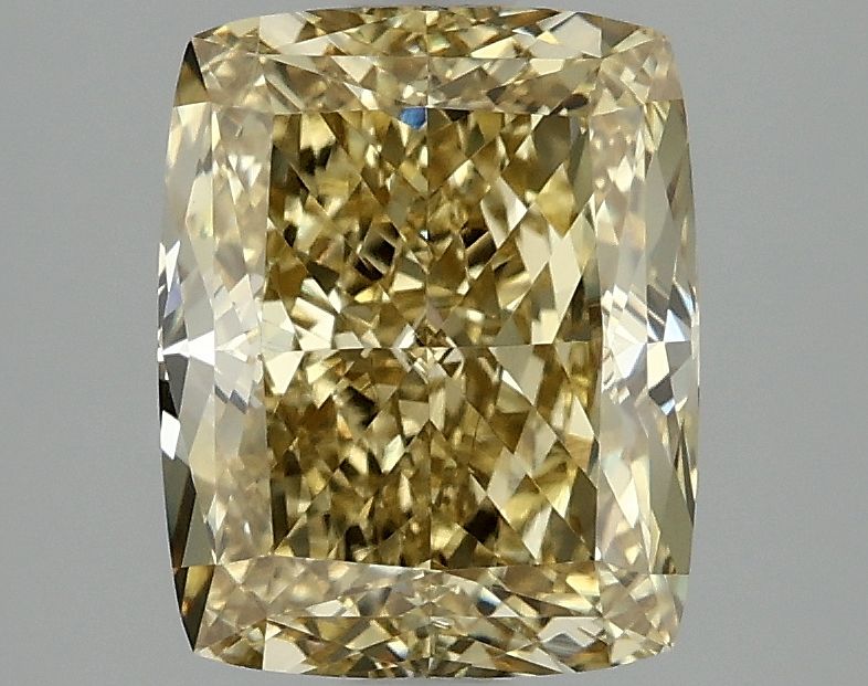 Lab-Grown Cushion Diamond - 3.1 Carats, Fancy Vivid Yellow Color, VVS2 Clarity - Certified by IGI - Report Number: LG673401041