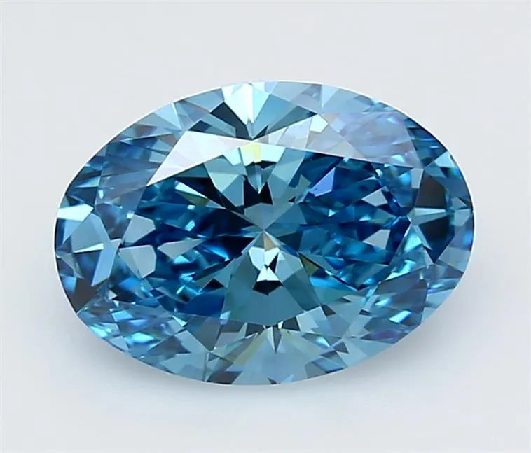 3.01ct Oval Lab Grown Diamond (Colour Fancy Vivid Blue, Clarity VS1, IGI Certified)
