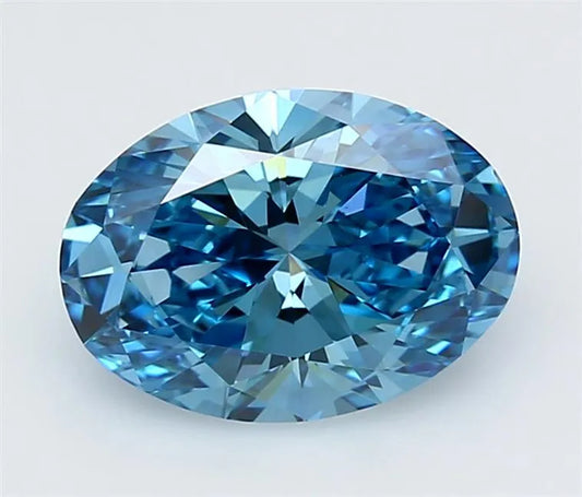 3.01ct Oval Lab Grown Diamond (Colour Fancy Vivid Blue, Clarity VS1, IGI Certified)