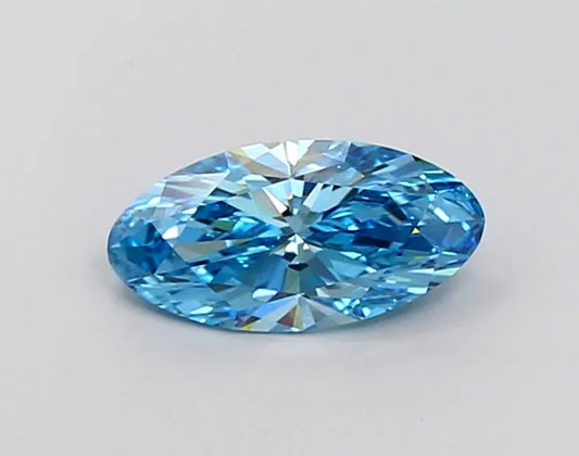 1,28 ct ovaler, im Labor gezüchteter Diamant (Farbe: Fancy Vivid Blue, Reinheit: VVS2, IGI-zertifiziert)