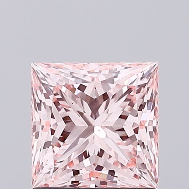 Lab-Grown Princess Diamond - 1.15 Carats, Fancy Intense Pink Color, VS2 Clarity - Certified by IGI - Report Number: LG673423617