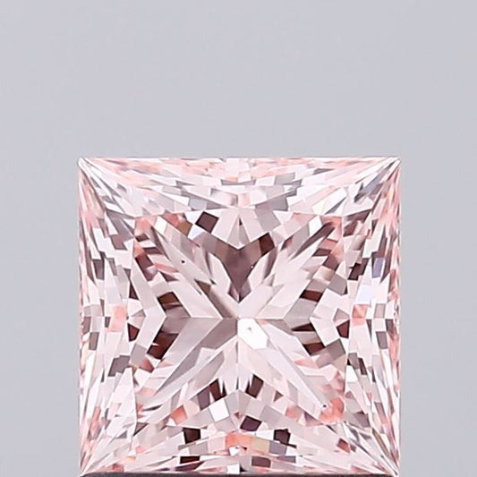 Lab-Grown Princess Diamond - 1.15 Carats, Fancy Intense Pink Color, VS2 Clarity - Certified by IGI - Report Number: LG673423617