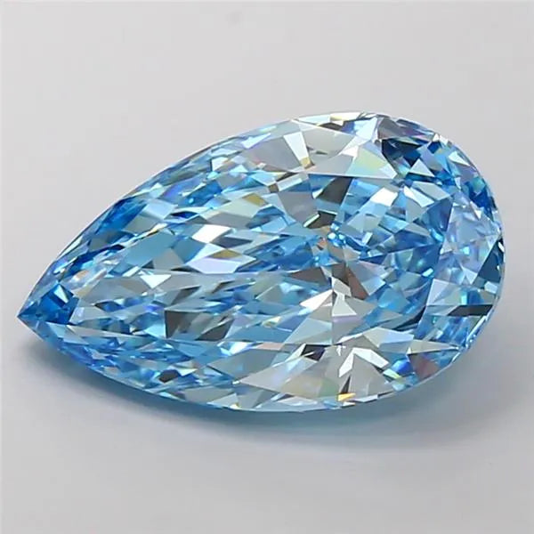 8.09ct Pear Lab Grown Diamond (Colour Fancy Vivid Blue, Clarity VVS2, IGI Certified)