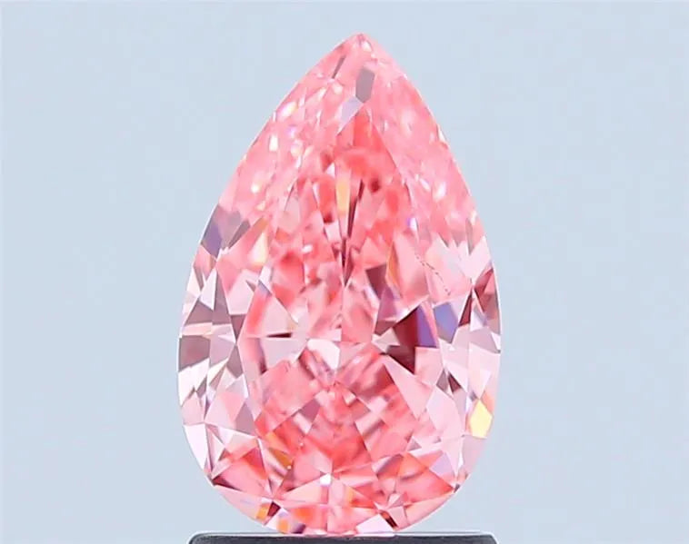 1.68ct Pear Lab Grown Diamond (Colour Fancy Vivid Pink, Clarity VS2, IGI Certified)