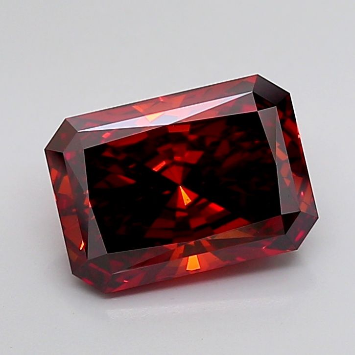 Lab-Grown Radiant Diamond - 5.21 Carats, Fancy Deep Orange Color, VS2 Clarity - Certified by IGI - Report Number: LG654458239
