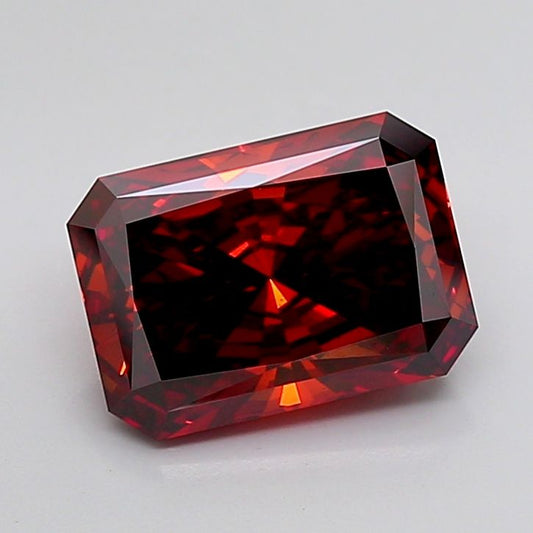 Lab-Grown Radiant Diamond - 5.21 Carats, Fancy Deep Orange Color, VS2 Clarity - Certified by IGI - Report Number: LG654458239