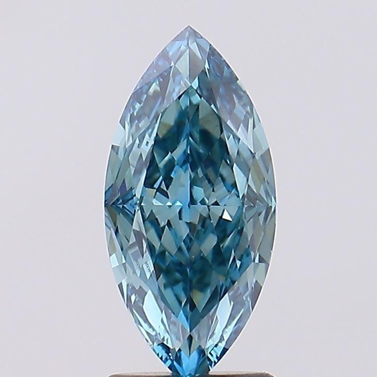 Lab-Grown Marquise Diamond - 2.01 Carats, Fancy Vivid Blue Color, VVS2 Clarity - Certified by IGI - Report Number: LG629494326