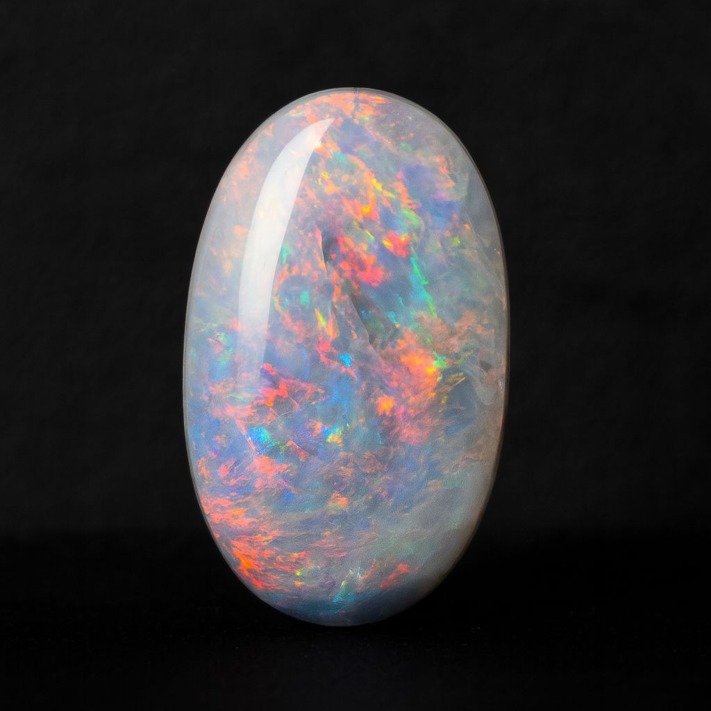 1.98ct Semi Black Black Oval Opal