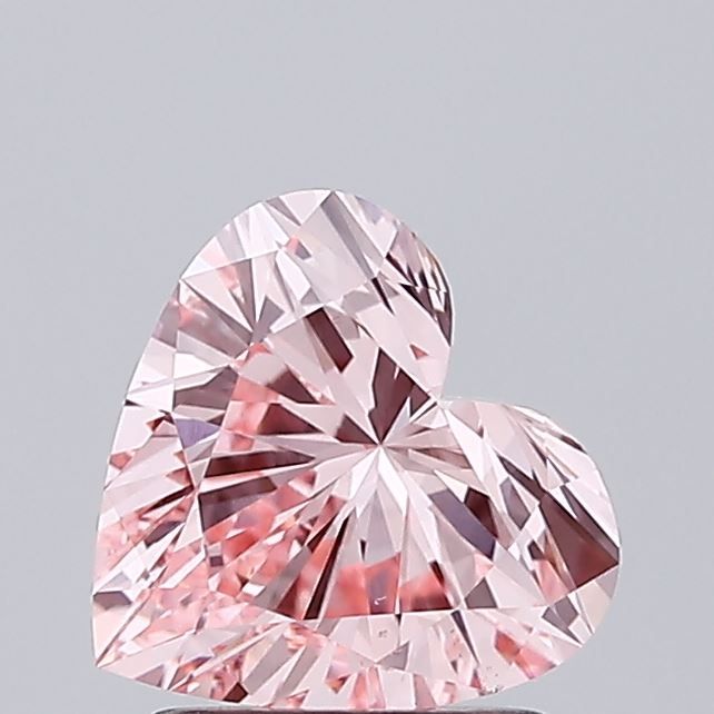 Lab-Grown Heart Diamond - 1.51 Carats, Fancy Vivid Pink Color, VS1 Clarity - Certified by IGI - Report Number: LG692540629