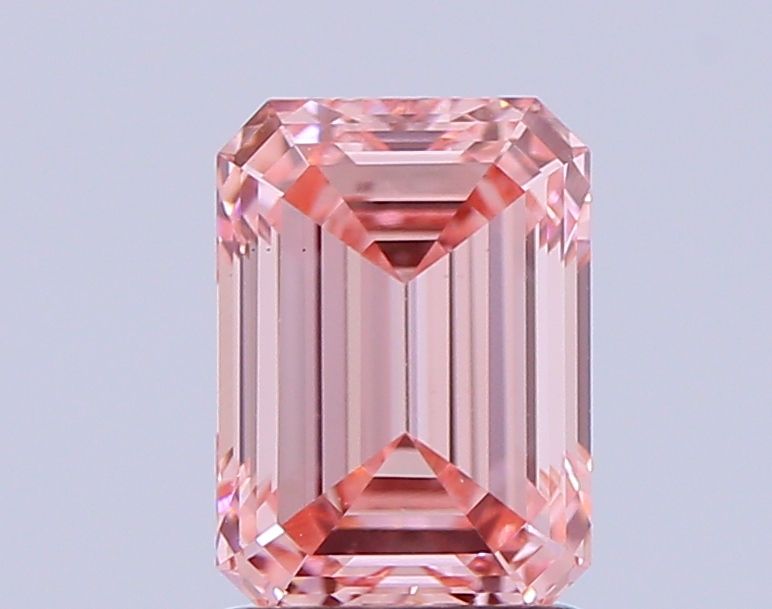 Lab-Grown Emerald Diamond - 1.52 Carats, Fancy Vivid Pink Color, VS1 Clarity - Certified by IGI - Report Number: LG640427741