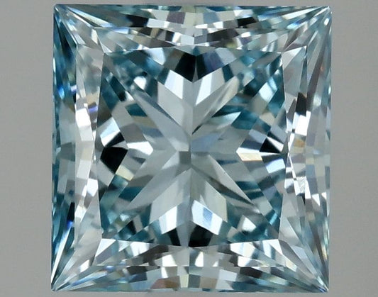 Lab-Grown Princess Diamond - 2.08 Carats, Fancy Intense Blue Color, VS1 Clarity - Certified by IGI - Report Number: LG635403193