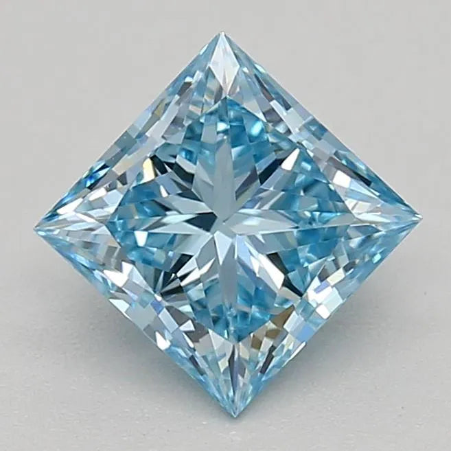 0.64ct Princess Lab Grown Diamond (Colour Fancy Vivid Blue, Clarity VVS2, IGI Certified)