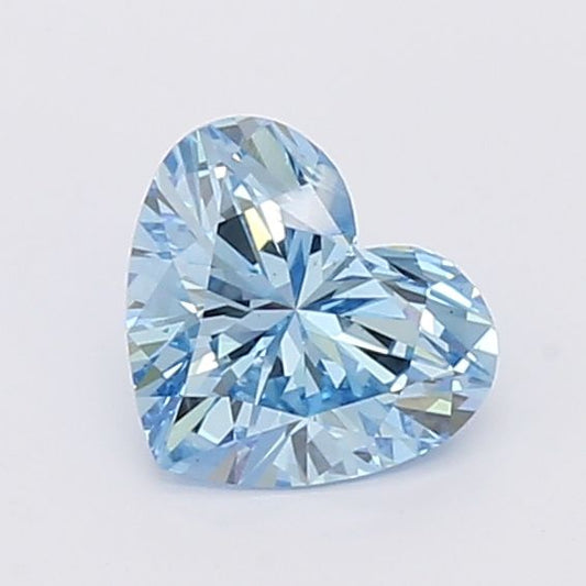 Lab-Grown Heart Diamond - 1.03 Carats, Fancy Vivid Blue Color, SI2 Clarity - Certified by IGI - Report Number: LG660484029