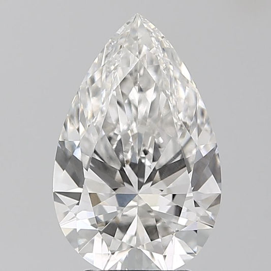 Lab-Grown Pear Diamond - 3.09 Carats, F Color, VVS2 Clarity - Certified by IGI - Report Number: LG671403582