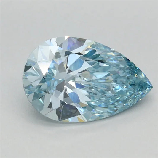 1,00 ct birnenförmiger, im Labor gezüchteter Diamant (Farbe: Fancy Intense Greenish Blue, Reinheit: VS1, IGI-zertifiziert)