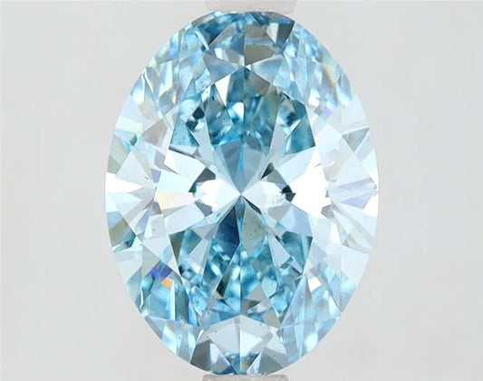 2.01ct Oval Lab Grown Diamond (Colour Fancy Intense Blue, Clarity SI1, IGI Certified)