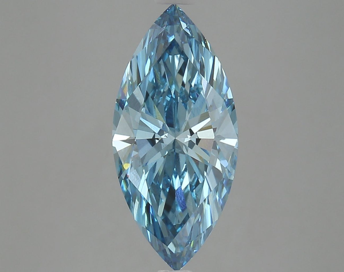 Lab-Grown Marquise Diamond - 3.5 Carats, Fancy Vivid Blue Color, VS2 Clarity - Certified by IGI - Report Number: LG625410194
