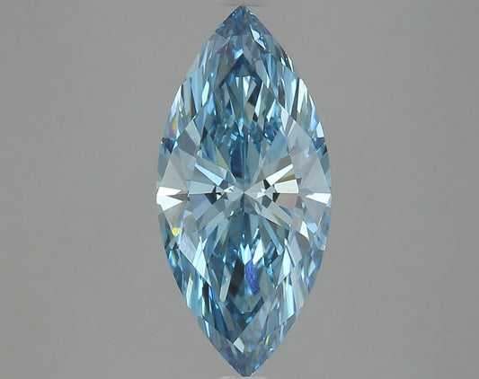 Lab-Grown Marquise Diamond - 3.5 Carats, Fancy Vivid Blue Color, VS2 Clarity - Certified by IGI - Report Number: LG625410194