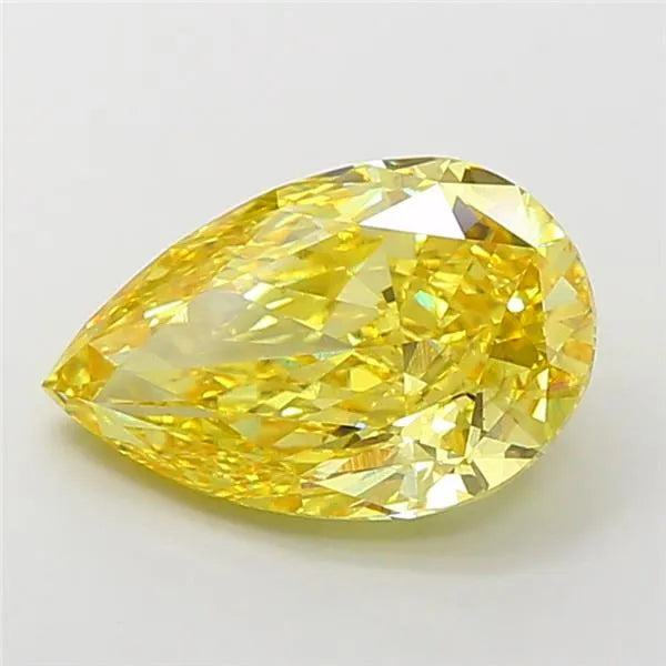 7,03 ct birnenförmiger, im Labor gezüchteter Diamant (Farbe: Fancy Vivid Yellow, Reinheit: VS1, IGI-zertifiziert)