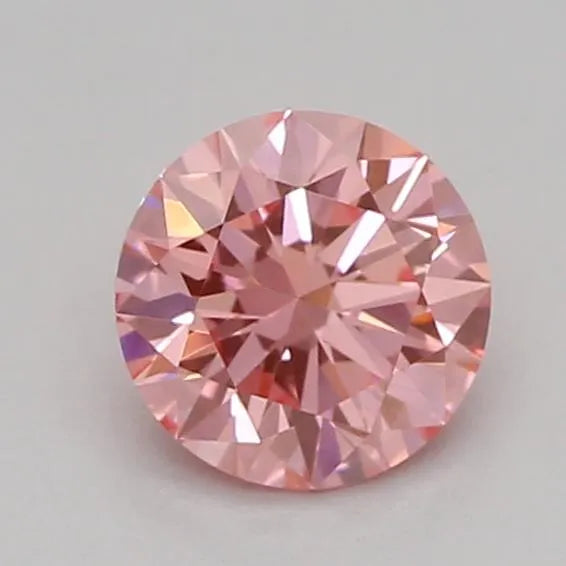0.30ct Round Lab Grown Diamond (Colour Fancy Vivid Pink, Clarity VVS2, Cut ID, IGI Certified)