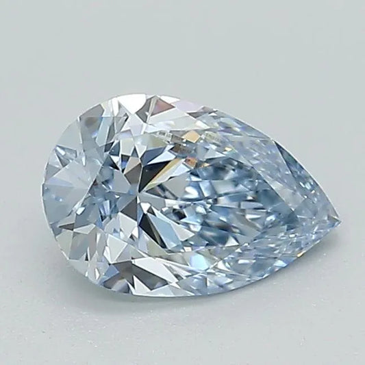 0,74 ct birnenförmiger, im Labor gezüchteter Diamant (Farbe: Fancy Vivid Blue, Reinheit: VS2, Schliff: GD, IGI-zertifiziert)