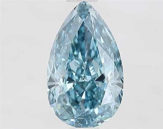 1,12 ct birnenförmiger, im Labor gezüchteter Diamant (Farbe: Fancy Vivid Blue, Reinheit: VS1, IGI-zertifiziert)