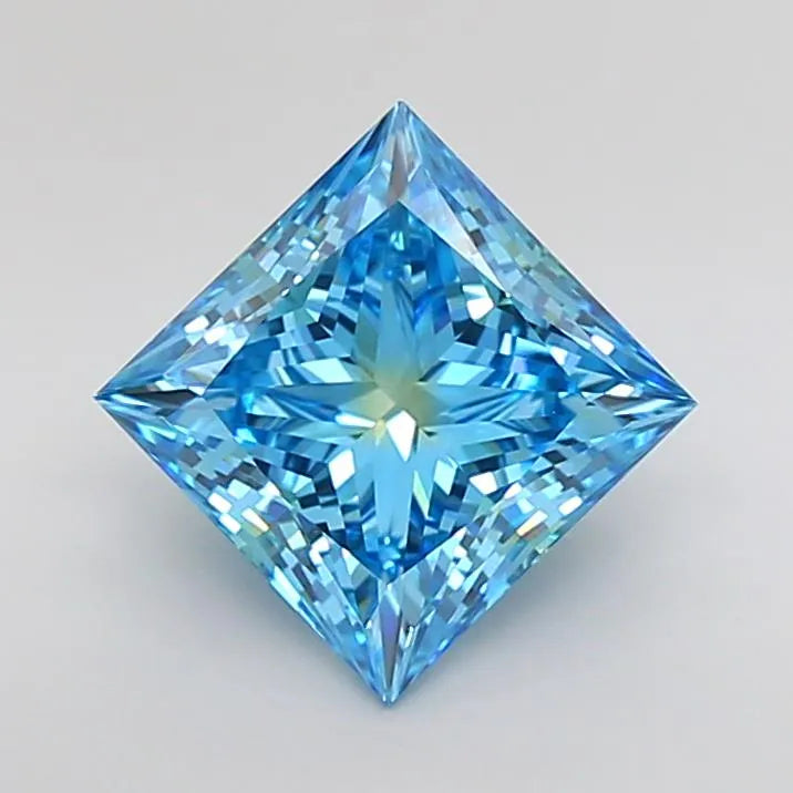 3.08ct Princess Lab Grown Diamond (Colour Fancy Vivid Blue, Clarity VS1, IGI Certified)