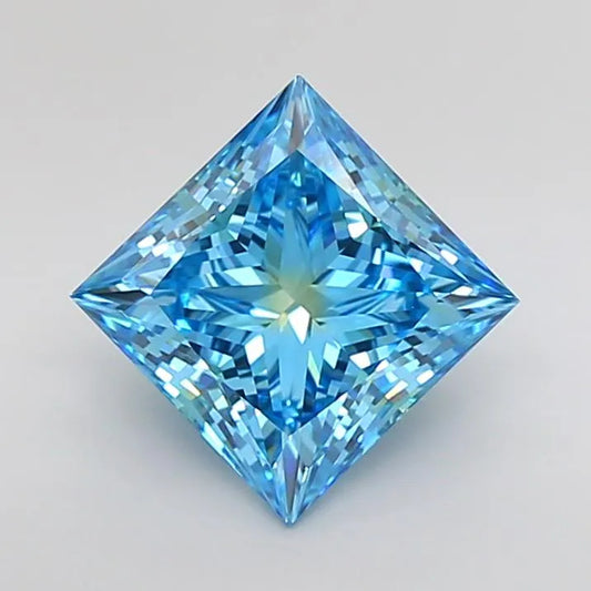 3.08ct Princess Lab Grown Diamond (Colour Fancy Vivid Blue, Clarity VS1, IGI Certified)
