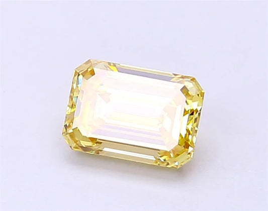 1.02ct Emerald Lab Grown Diamond (Colour Fancy Intense Yellow, Clarity VS1, IGI Certified)