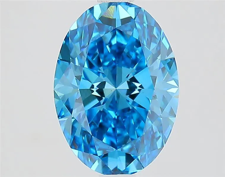 2.09ct Oval Lab Grown Diamond (Colour Fancy Vivid Blue, Clarity VS1, IGI Certified)