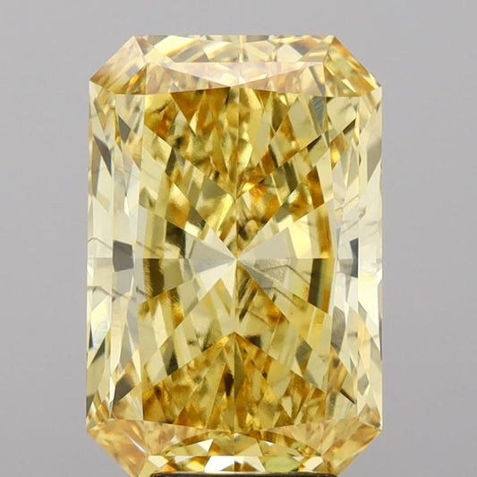 Lab-Grown Radiant Diamond - 6.01 Carats, Fancy Vivid Yellow Color, VS2 Clarity - Certified by IGI - Report Number: LG683563581