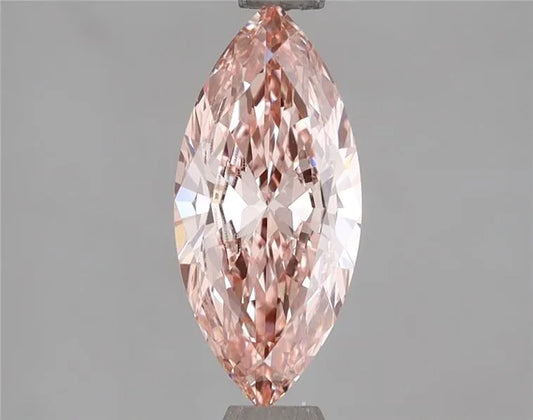 Diamant de laboratoire Marquise de 1,00 ct (couleur rose intense fantaisie, pureté VVS2, certifié IGI)