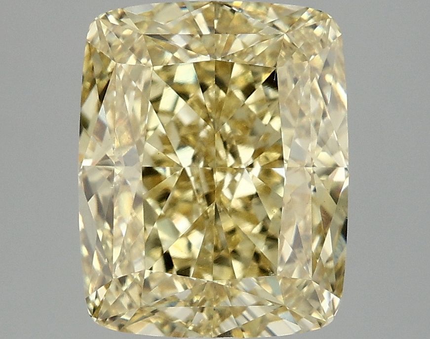 Lab-Grown Cushion Diamond - 4.04 Carats, Fancy Vivid Yellow Color, VVS2 Clarity - Certified by IGI - Report Number: LG685535397