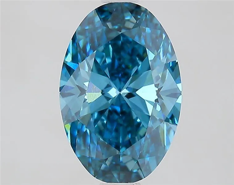 1.71ct Oval Lab Grown Diamond (Colour Fancy Vivid Blue, Clarity VVS2, IGI Certified)