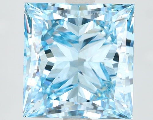 Lab-Grown Princess Diamond - 4.02 Carats, Fancy Vivid Blue Color, VS2 Clarity - Certified by IGI - Report Number: LG620493575